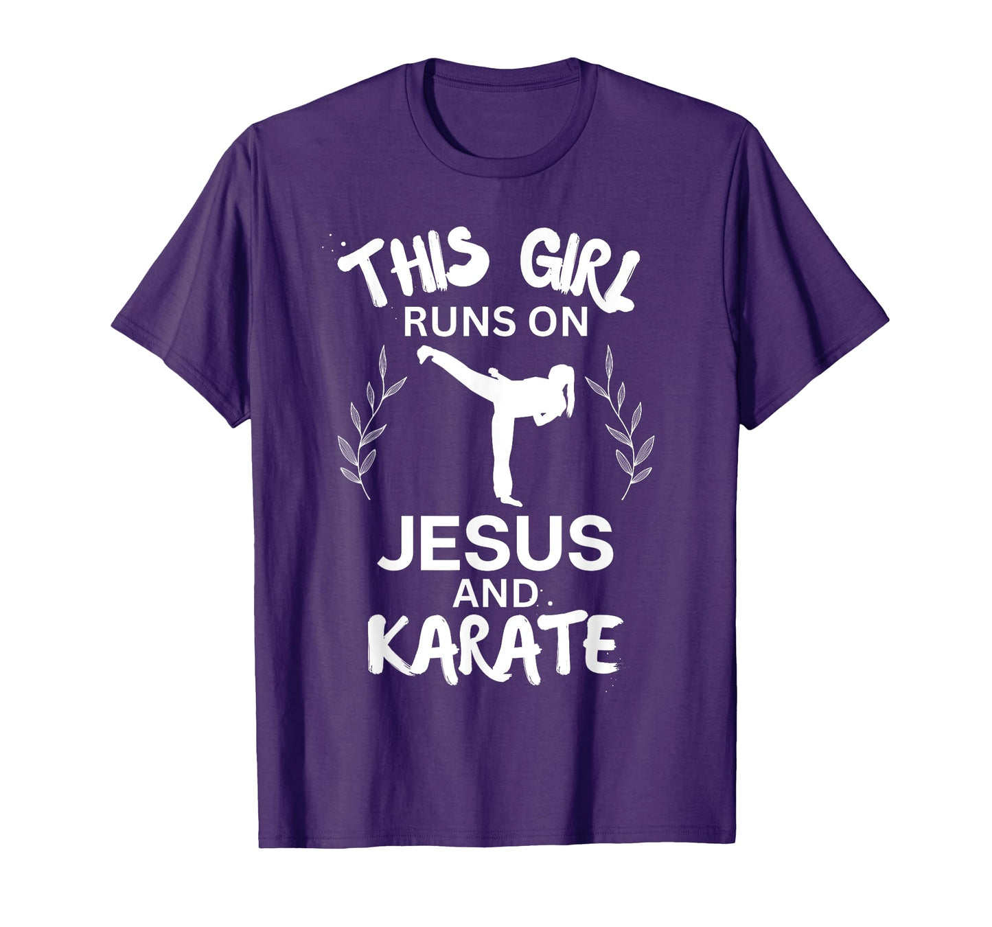This Girl Runs On Jesus And Karate Christian Karate Lover T-Shirt