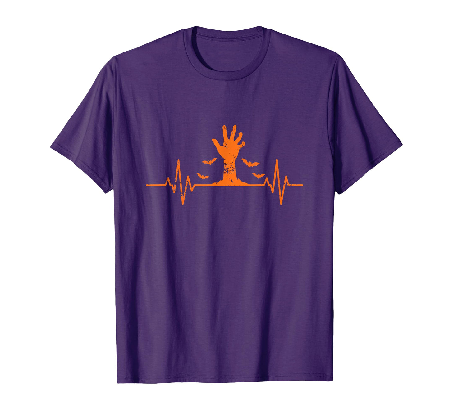 Zombie Hand Heartbeat EKG Line Halloween T-Shirt