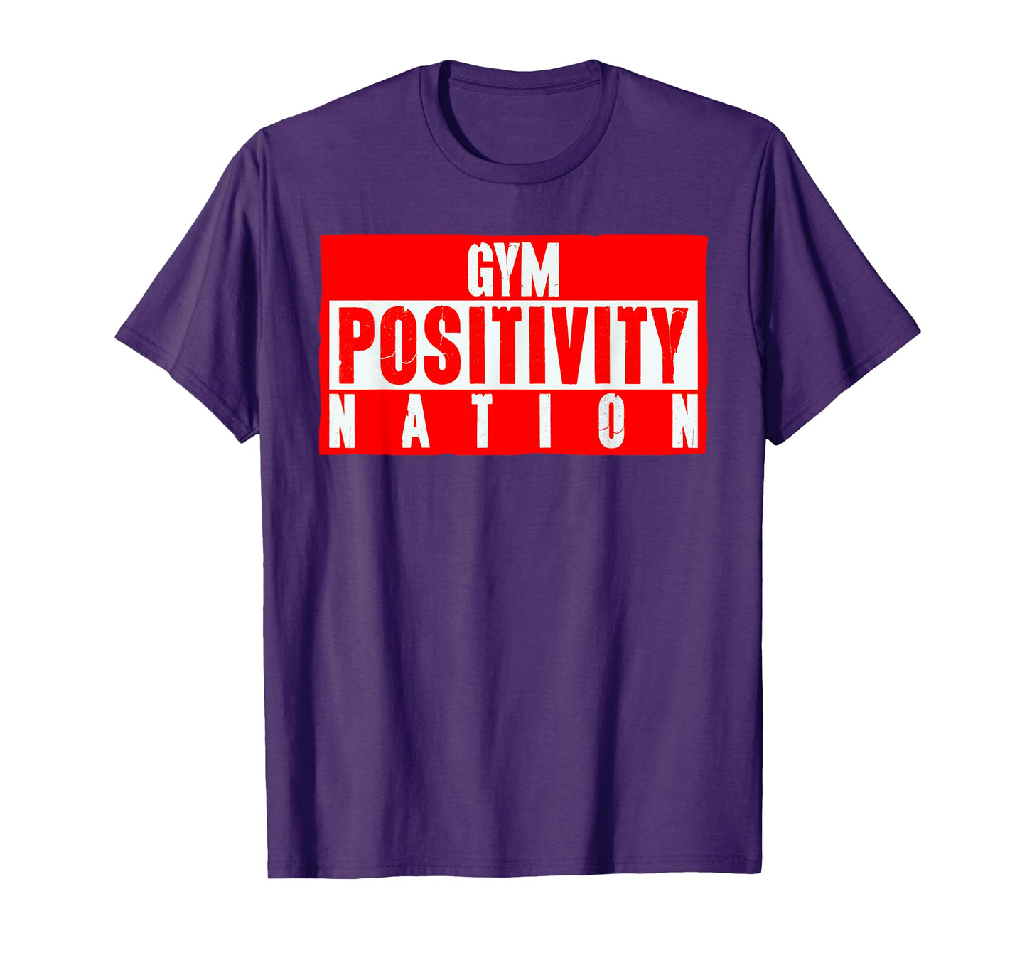 Gym Positivity Nation Black Unisex-Adults Modern Crew Neck Short Sleeve T-Shirt
