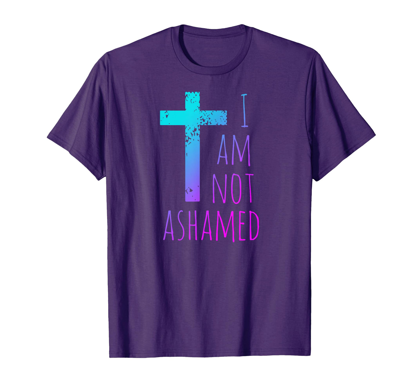 I am not ashamed - Big Red Cross - Gospel Christian Faith T-Shirt