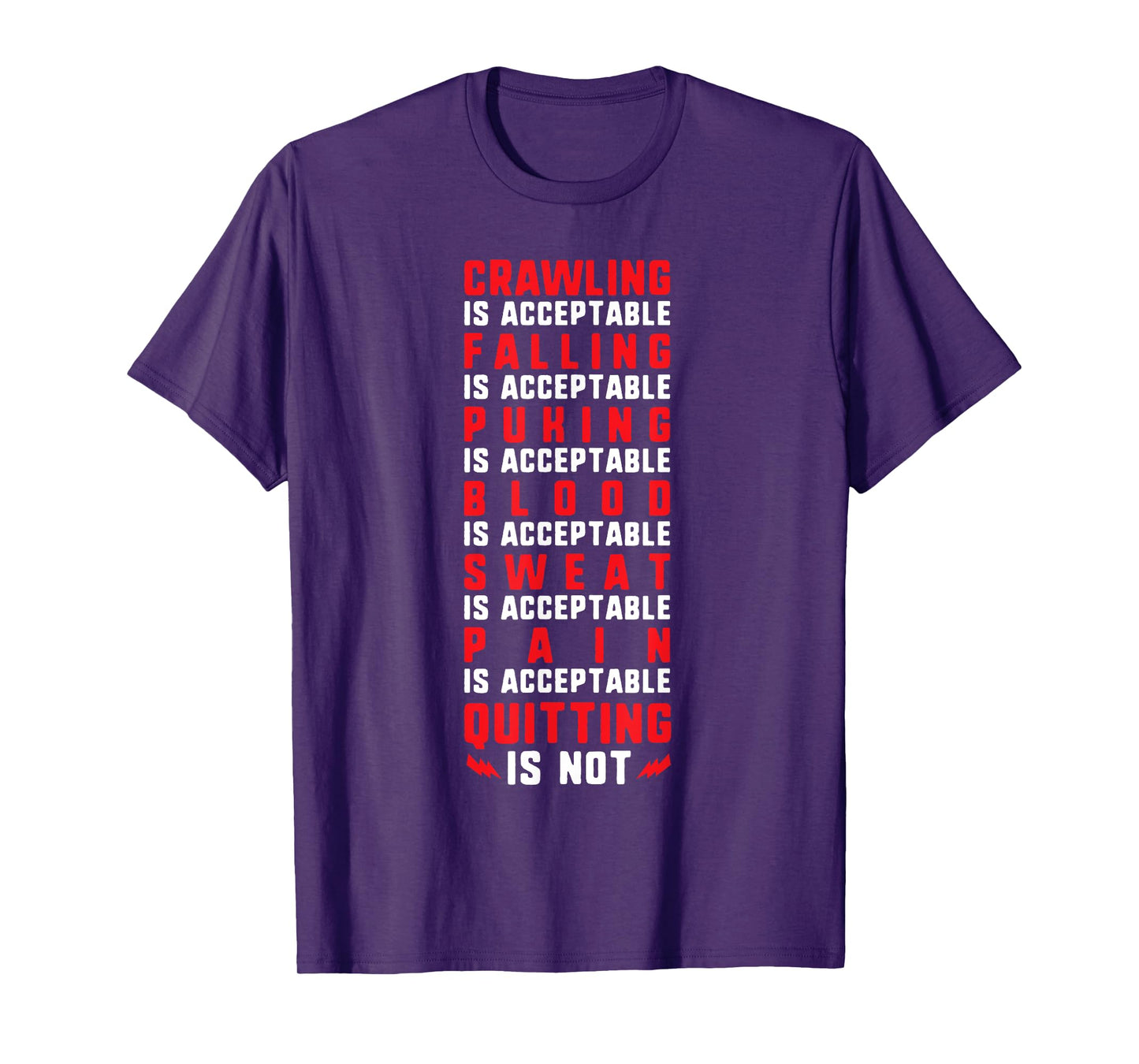 Pain Is Acceptable - Quitting Is Not - Gym Shirts Unisex-Adults Black Motivational Gym T-Shirt Small