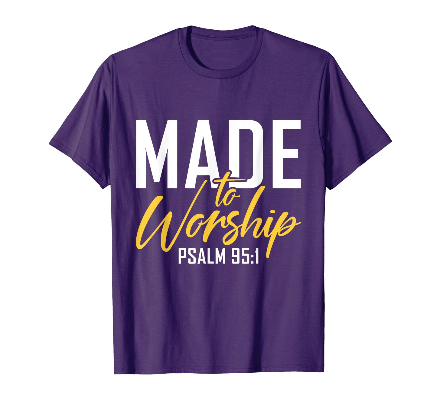 Made To Worship Designs By ShirtZilla Unisex-Adults Worship Shirt Men & Women God T-Shirt Black Small Letter Print Crew Neck Classic Fit T-Shirt