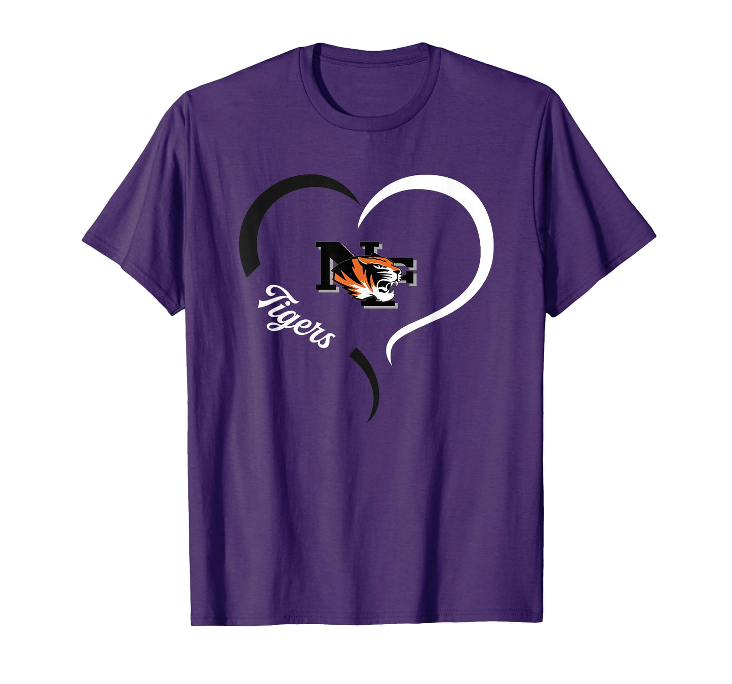 Newton Falls Tigers Logo Half Heart Slogan HS T-Shirt