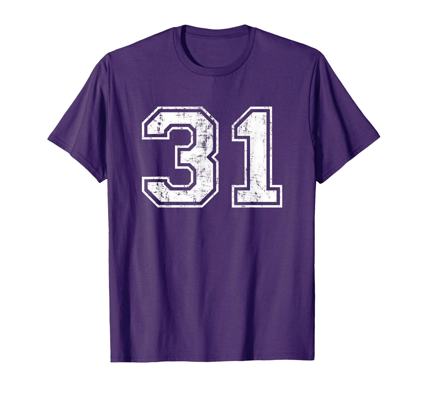 Number 31 Distressed Vintage Thirty One Sports Team Practice T-Shirt
