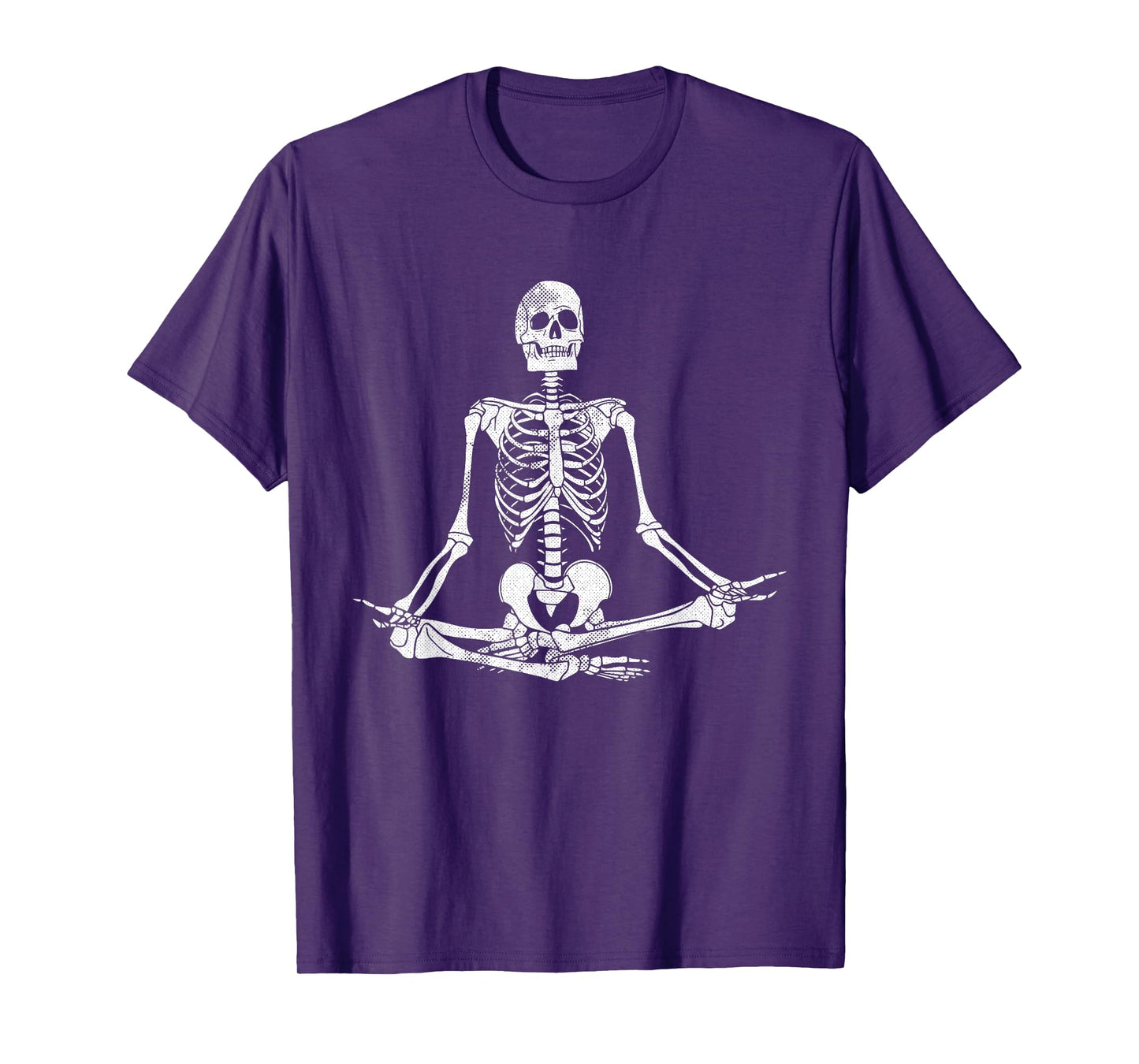 Meditating Skeleton Lazy Halloween Costume Funny Skull Yoga T-Shirt