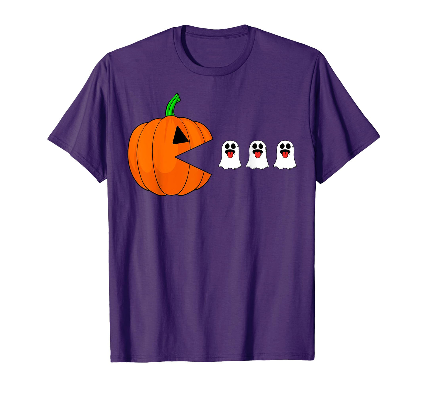 Halloween Gamer Pumpkin Eating Ghost Costume Men Boys Kids T-Shirt