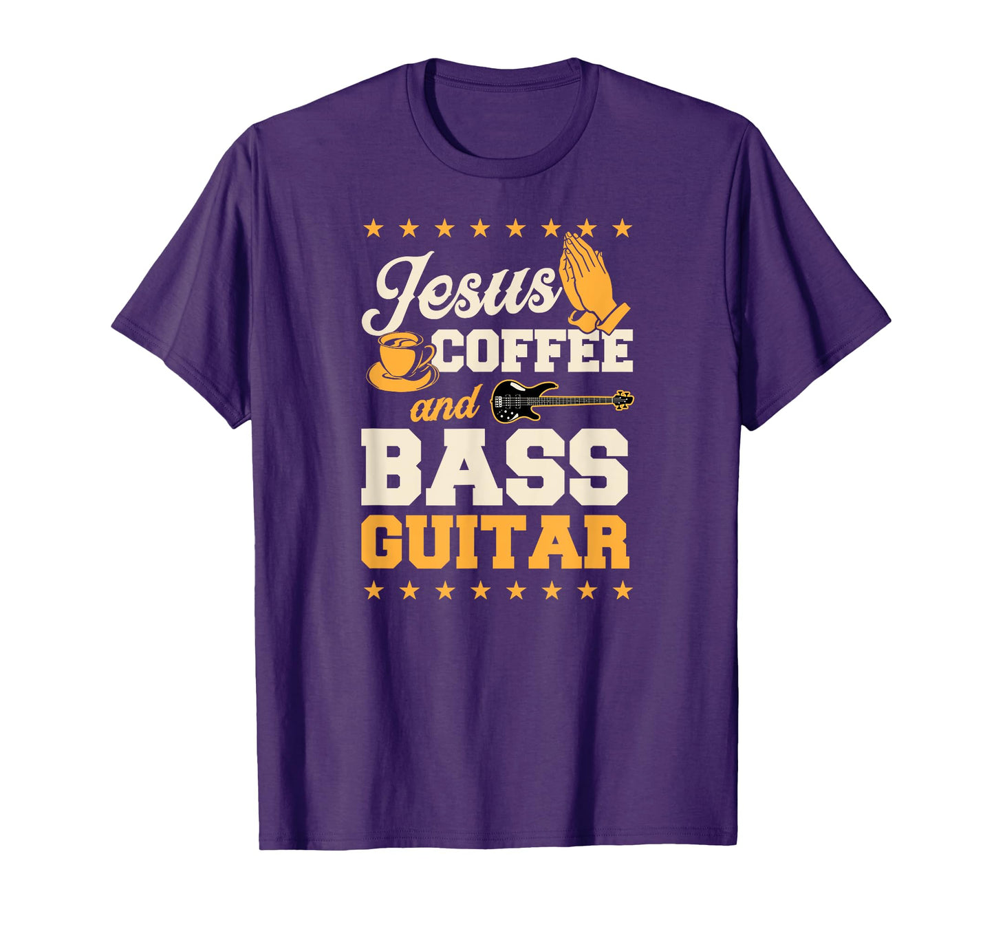 Jesus Coffee And Bass Guitar Christian Bass Guitar Player T-Shirt