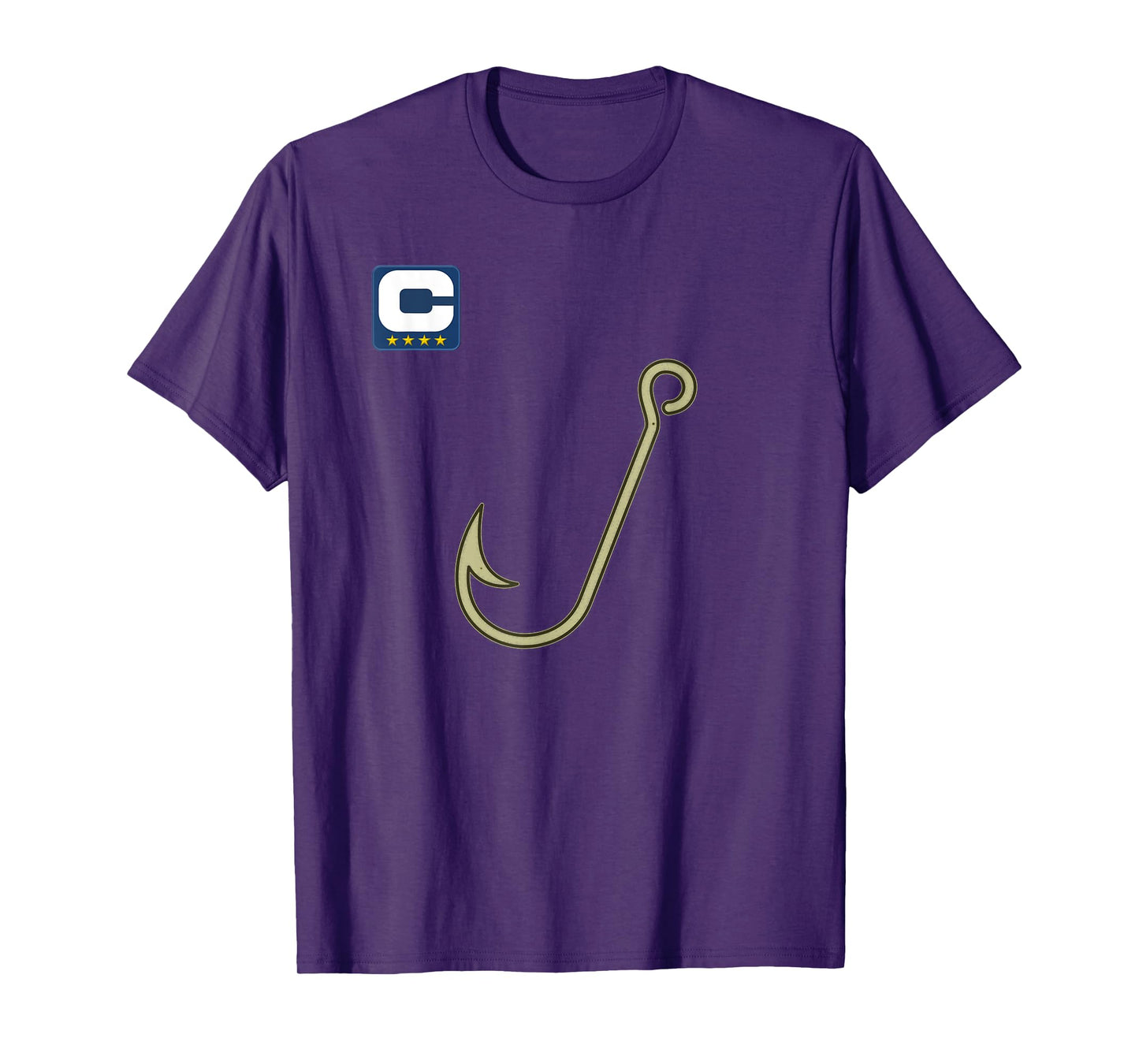 Funny Hook 4-Star Captain - for Fishing and Football Fans T-Shirt