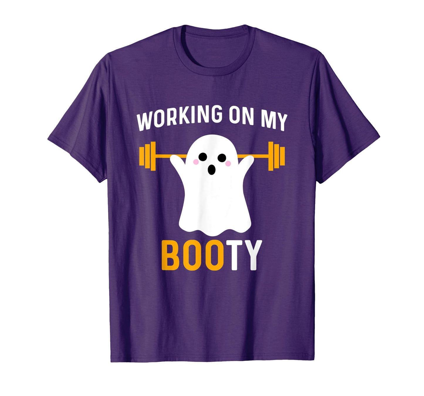 Working On My Booty Funny Halloween Workout Gym Squat T-Shirt