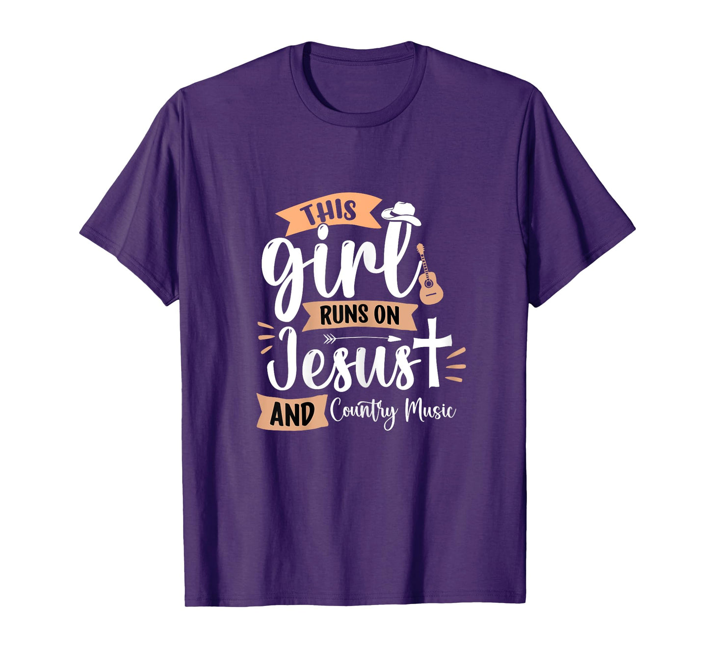 This Girl runs on Jesus and Country Music Christian Girls T-Shirt