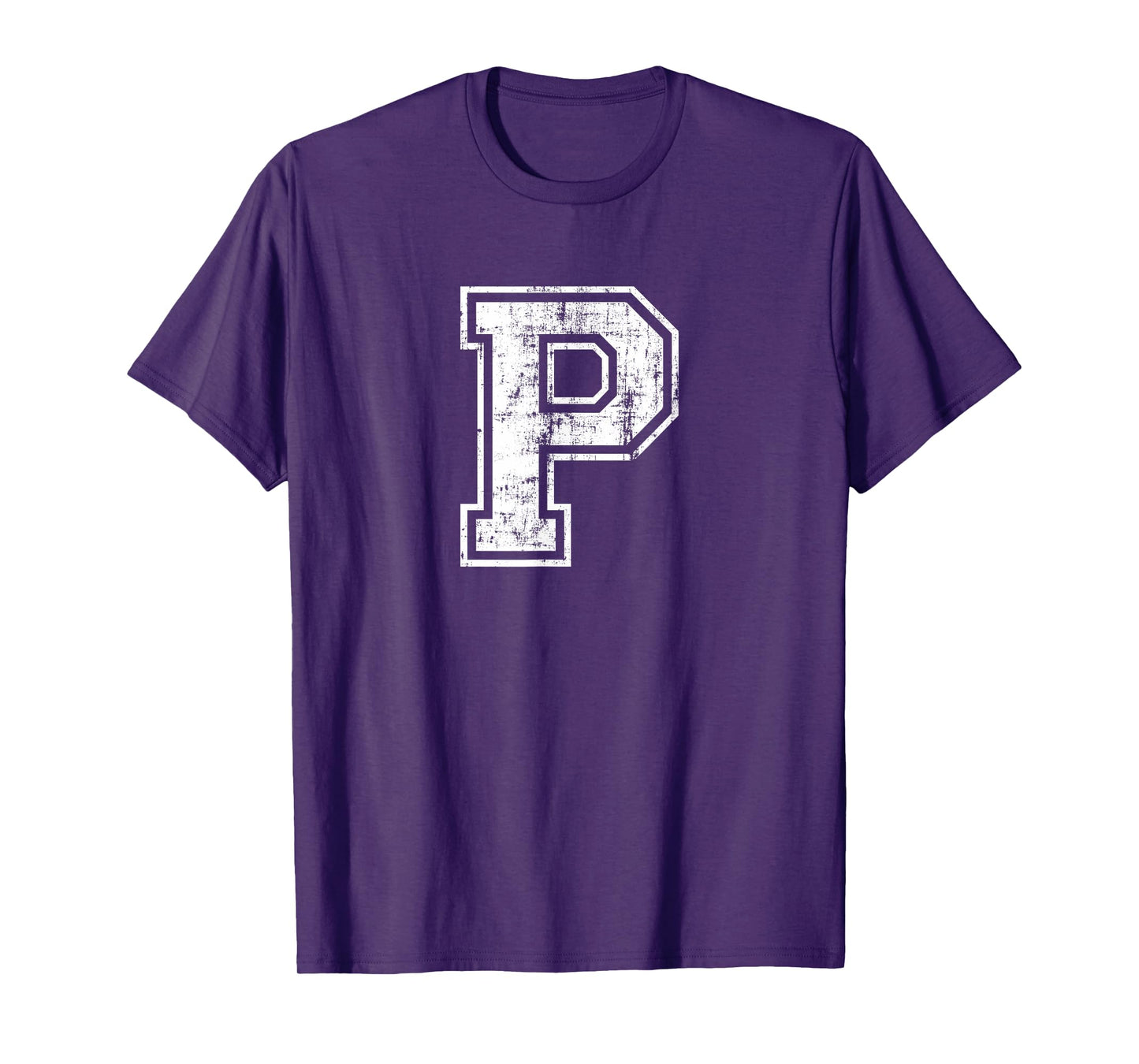 Letter P Uppercase Alphabet Initial School College Varsity T-Shirt