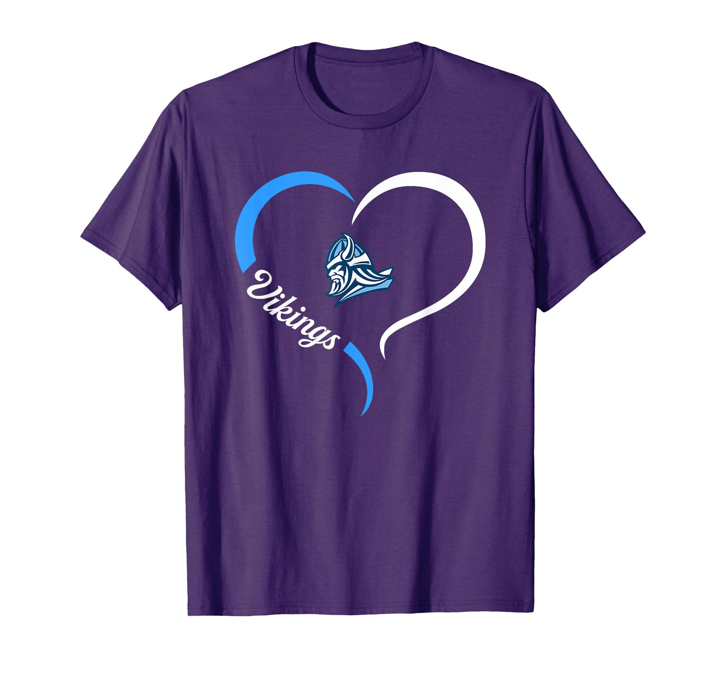 Pleasant Valley Vikings Logo Half Heart Slogan HS T-Shirt