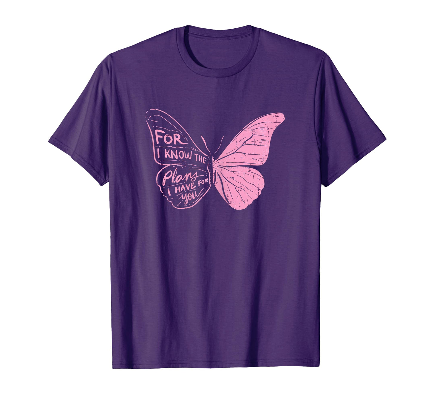 Butterfly I Know The Plans Verse Bible Jesus Christian Gift T-Shirt