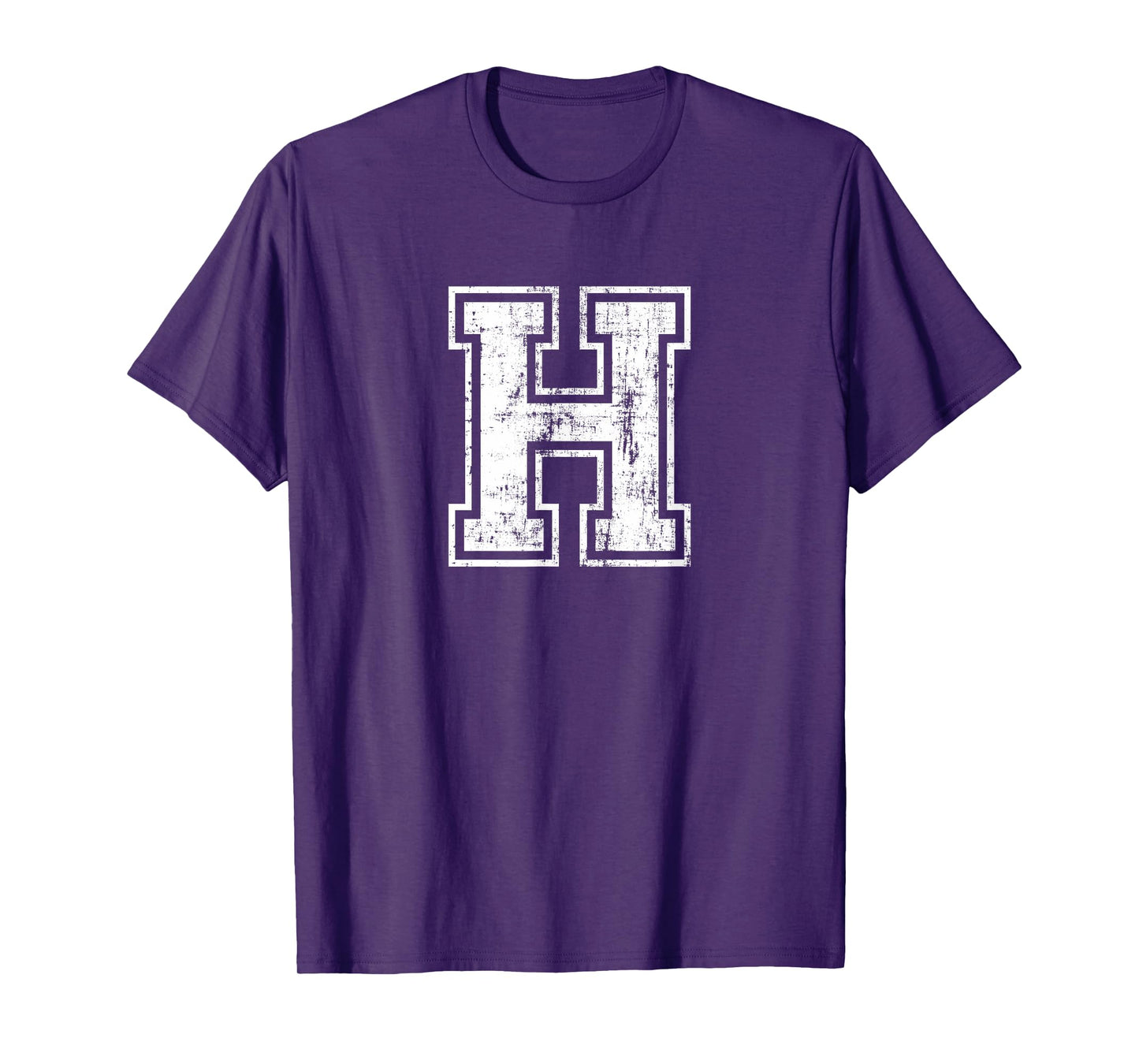 Letter H Uppercase Alphabet Initial School College Varsity T-Shirt