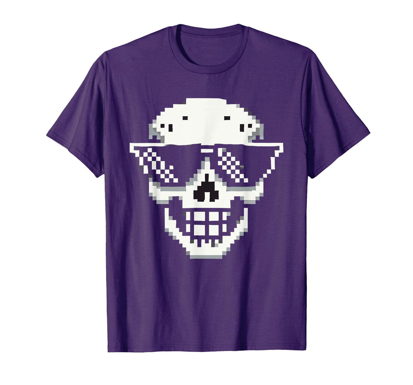 Pixel Cool Skull With Sunglasses Style T-Shirt
