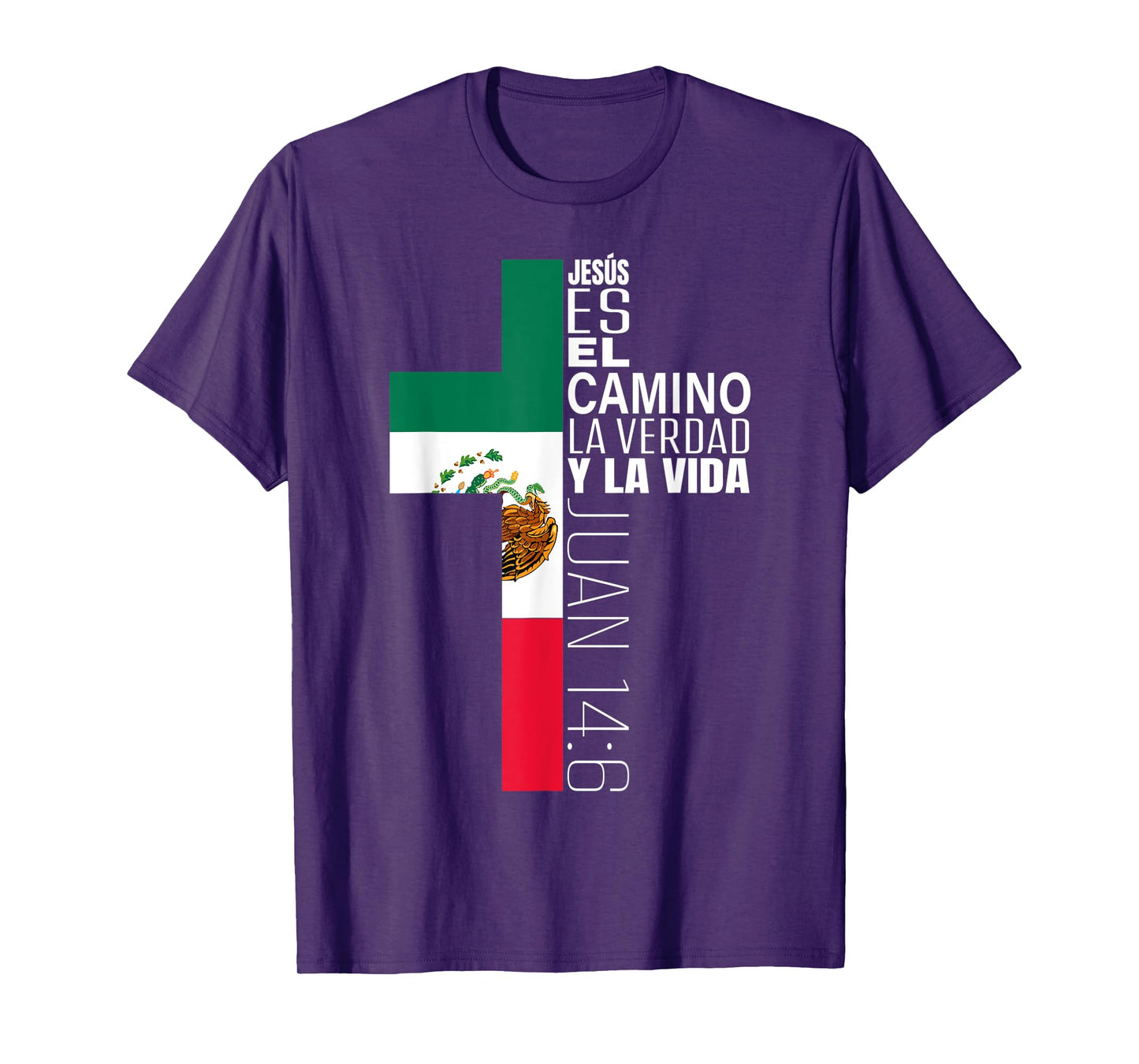 Jesus Christian Bible Verse Gifts Spanish Mexican Flag Cross T-Shirt