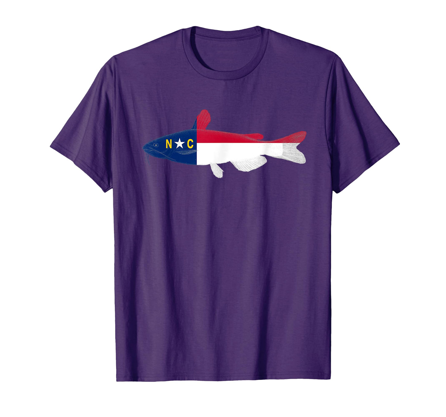 North Carolina State Flag Catfish Fishing Shirt T-Shirt