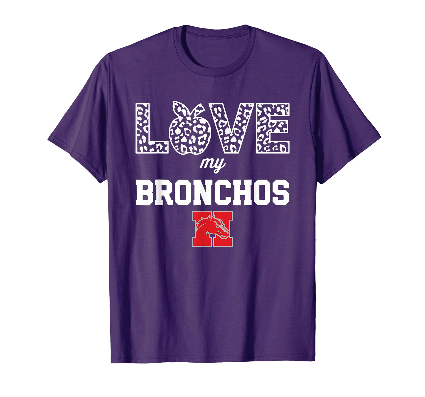 Holly Bronchos Logo Love My Team HS T-Shirt