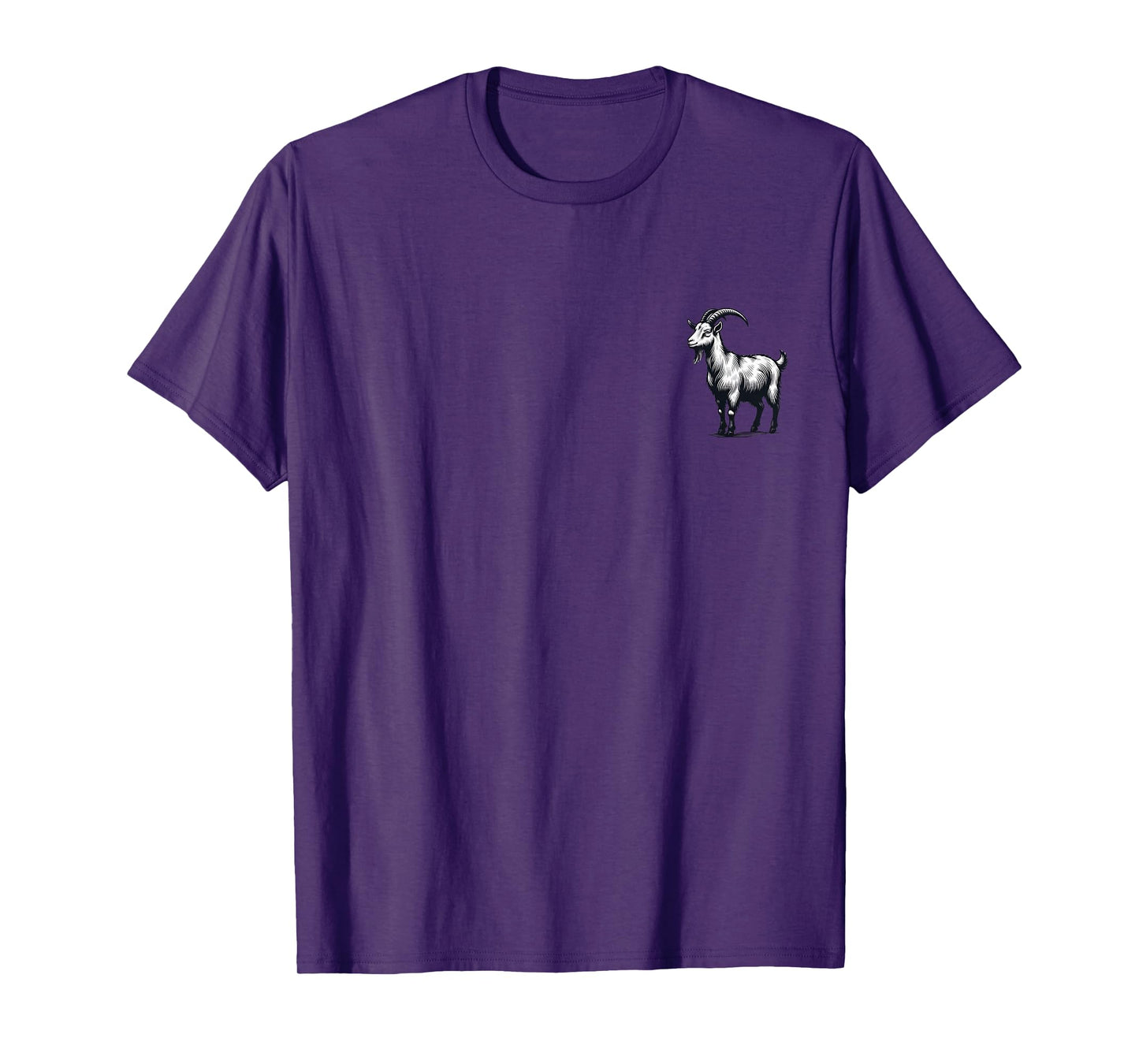 Pocket Goat Funny Graphic Patch Novelty Animal Art Line Cool T-Shirt