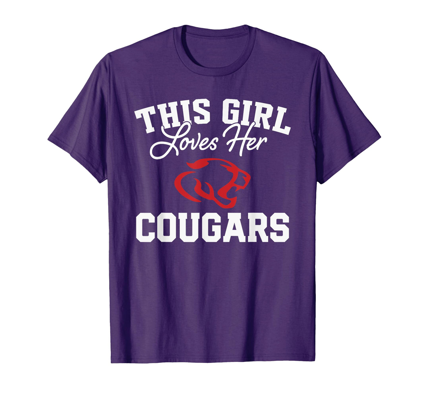 Crosby Cougars Logo This Girl Loves Her HS T-Shirt