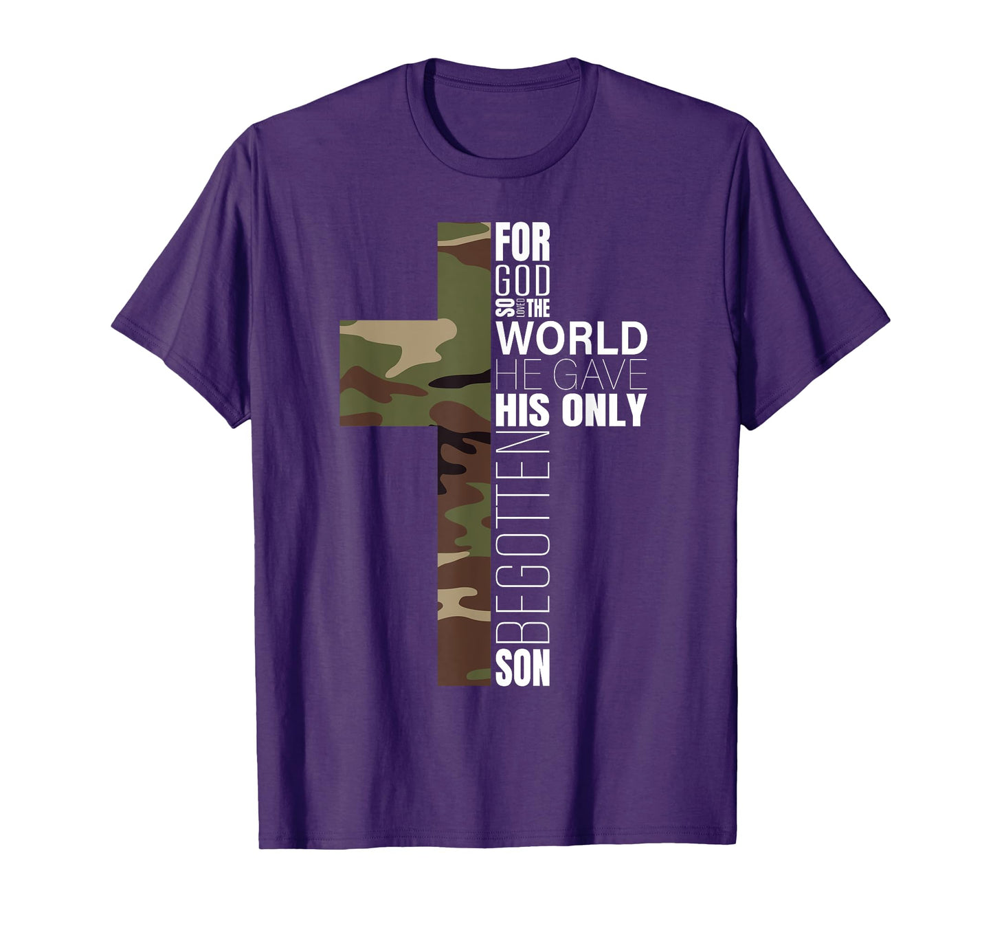 Green Camo Christian Cross Bible Verse Gifts Men John 3 16 Premium T-Shirt