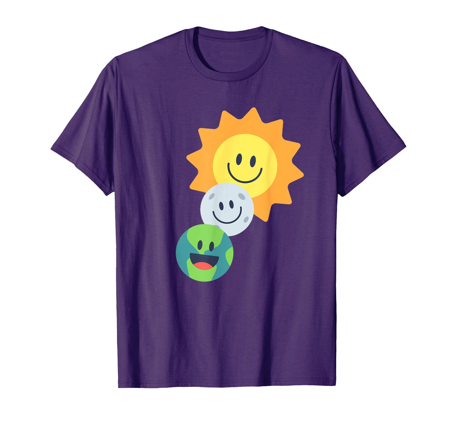 Super Cute Earth Moon Sun Solar Eclipse 2024 Funny T-Shirt