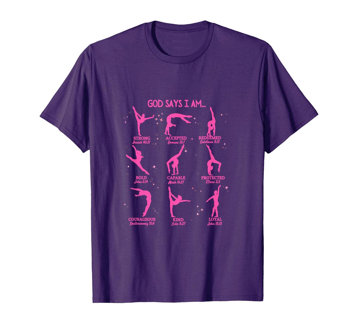 Gymnastics God Says I Am Bible Verse Gymnast Christian Jesus T-Shirt