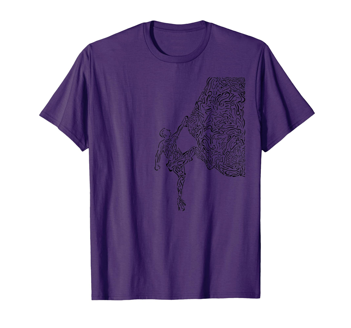 Bouldering Rock Climber Nature Sport Drawing Climbing T-Shirt