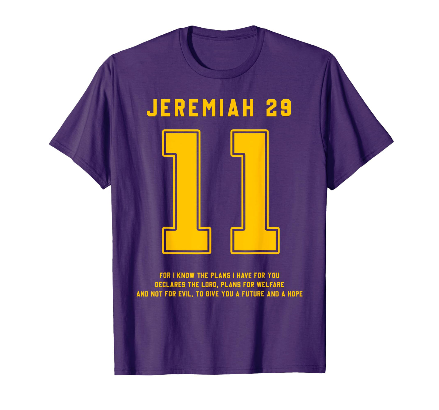 Jeremiah 29:11 Bible Verse Team Sports Jersey Christian T-Shirt