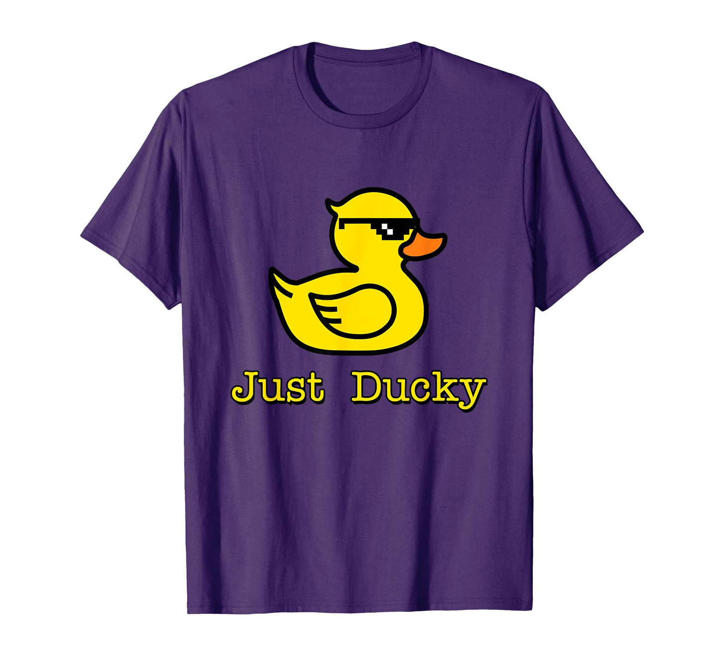 Just Ducky Funny Rubber Yellow Duck Childish Graphic Design T-Shirt