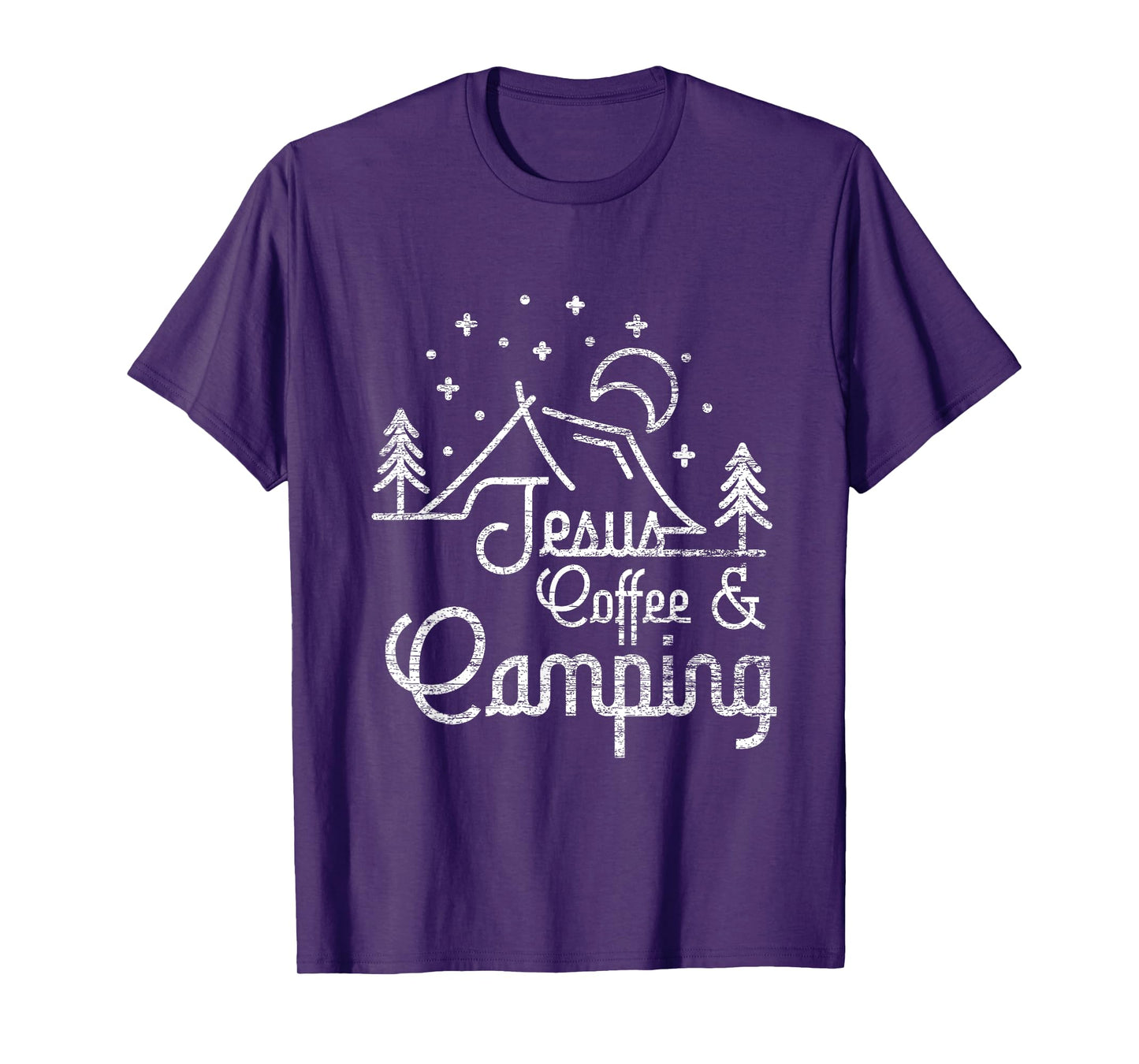 Camping Coffee Camper Camp Lover Christian Jesus T-Shirt