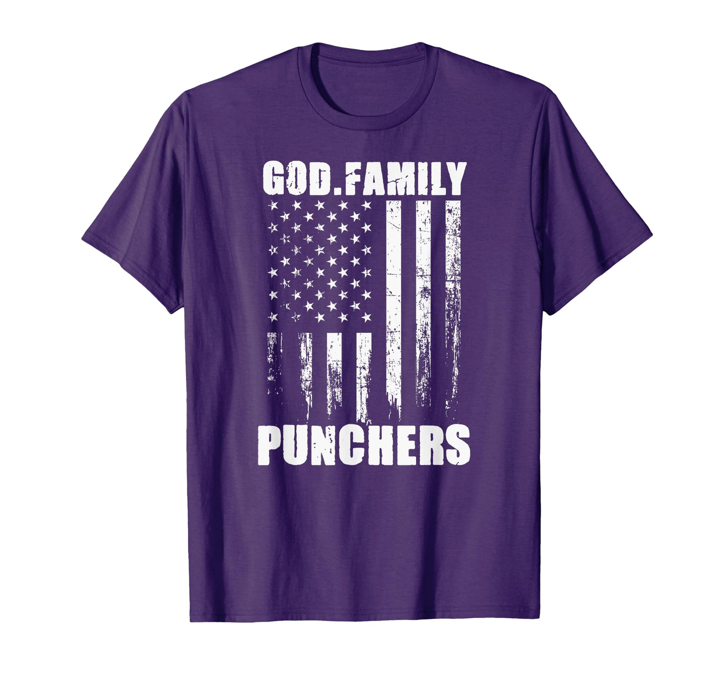 Mason Punchers God. Family. Vintage USA Flag T-Shirt