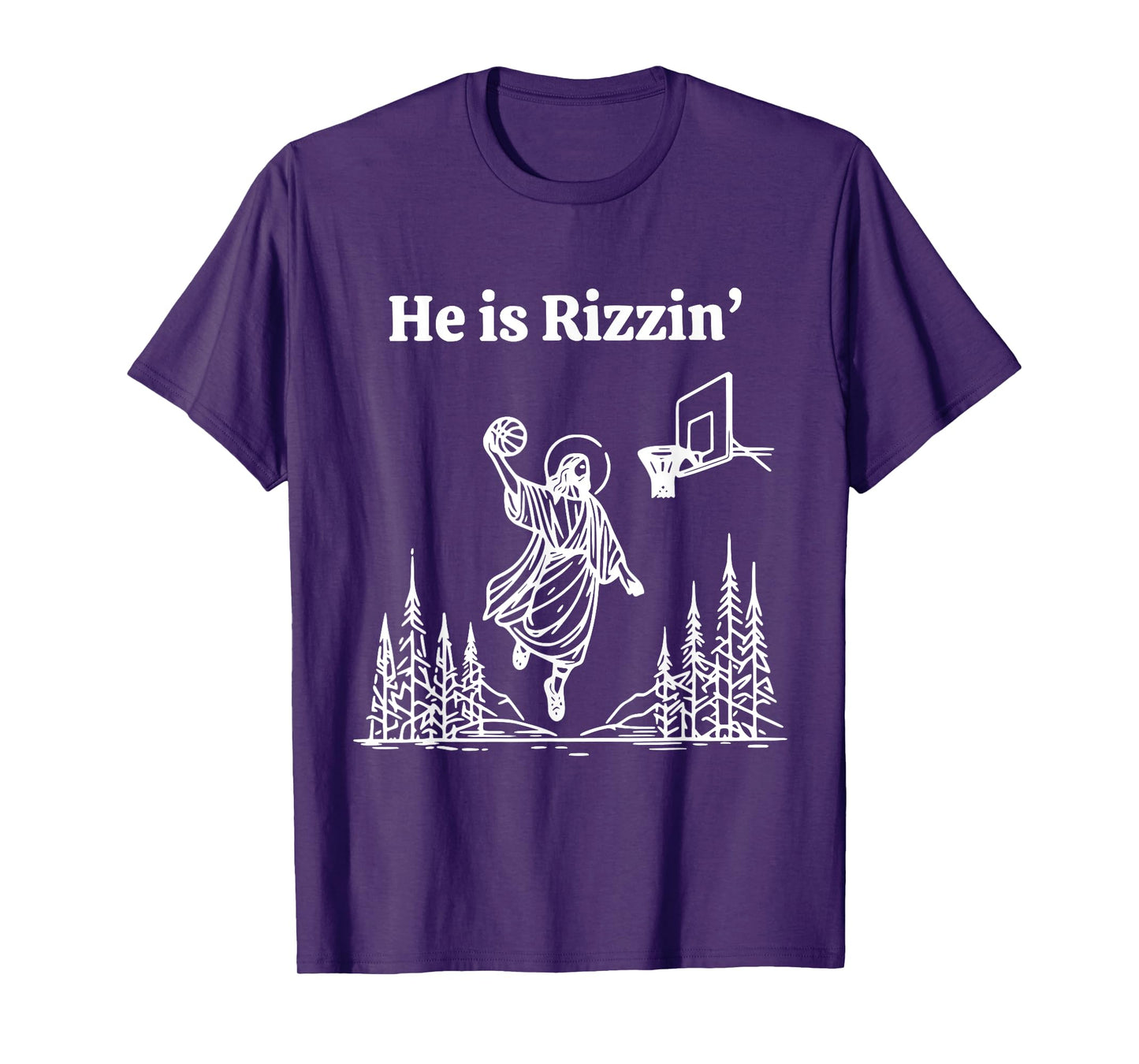He Is Rizzing Jesus Slam Dunk Basketball Religious Tees T-Shirt