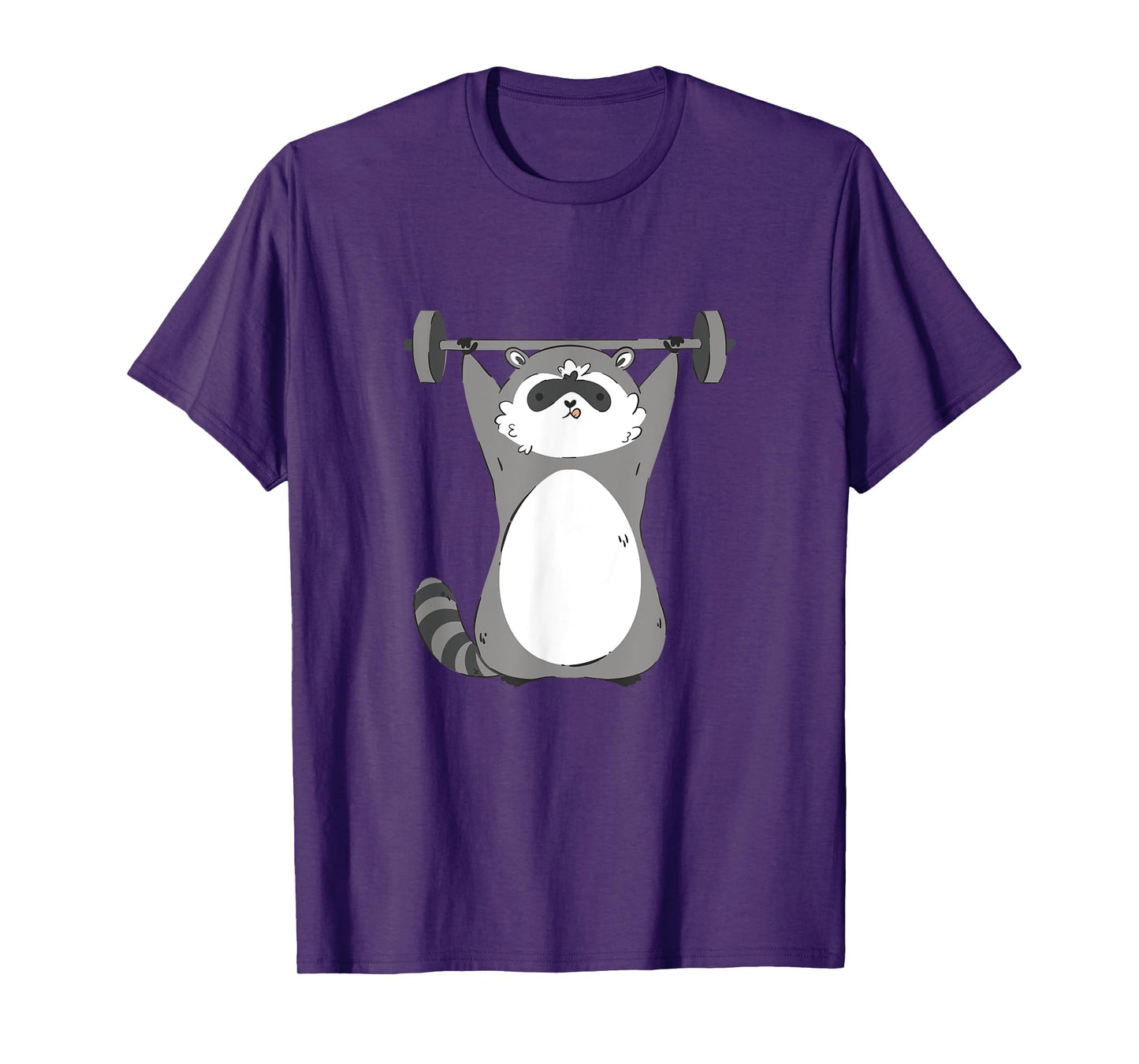 Raccoon Weightlifting Funny Cartoon Gym Graphic T-Shirt