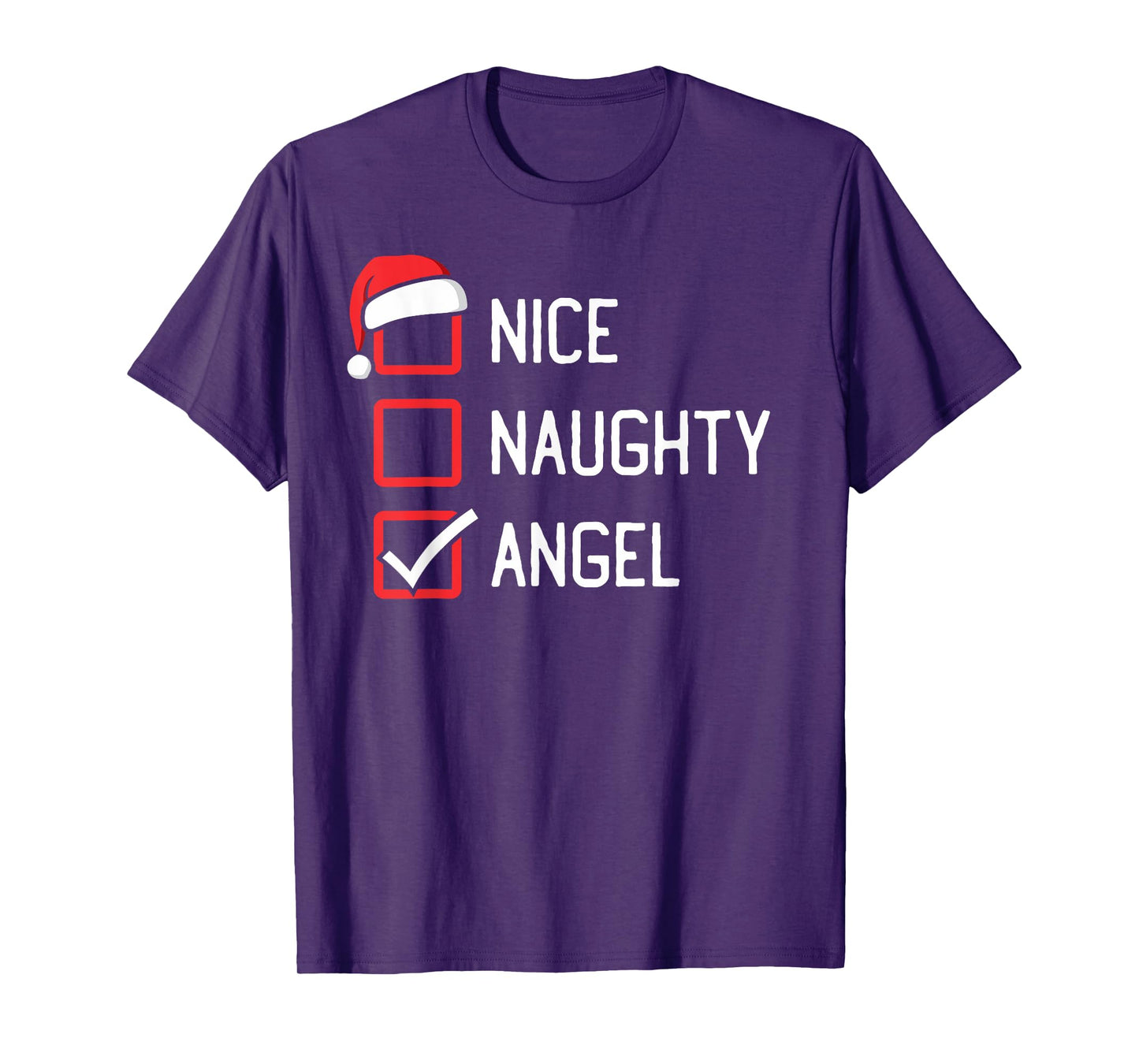 Nice Naughty List Angel Christmas T-Shirt