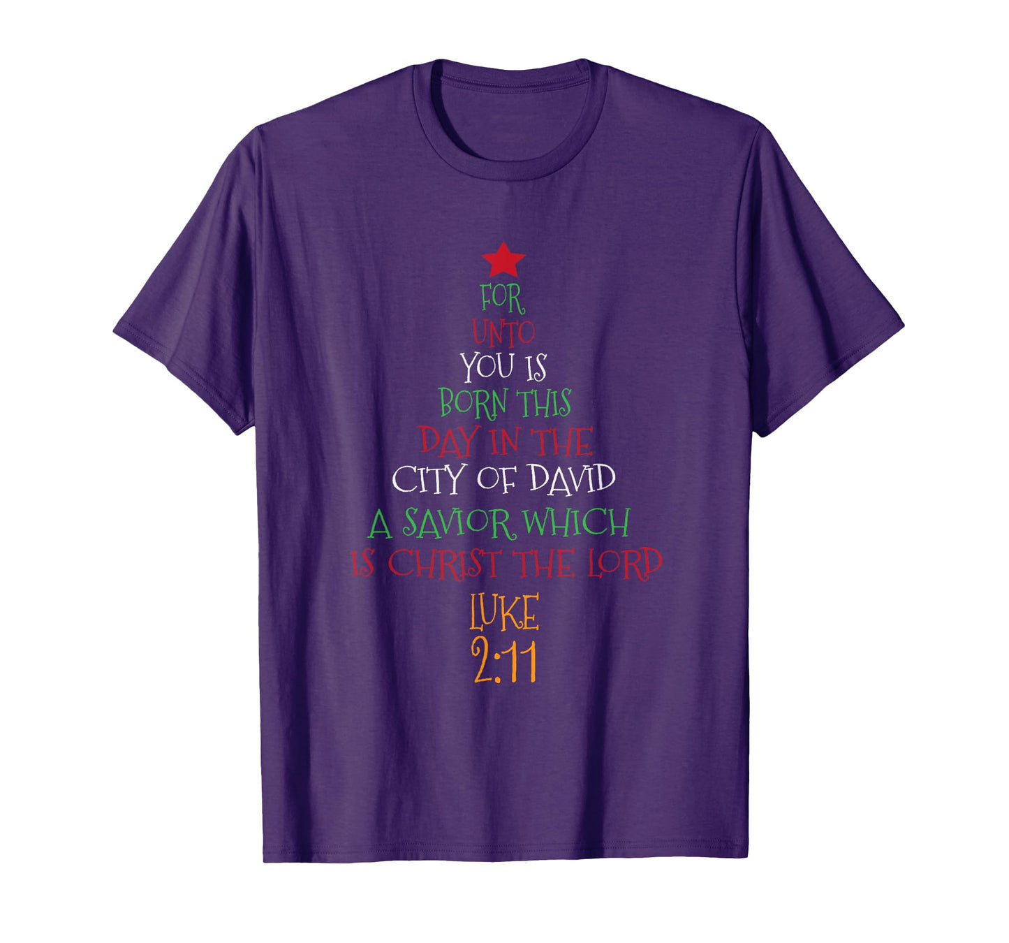 Unto You A Savior Is Born Cute Christian Christmas Tree T-Shirt