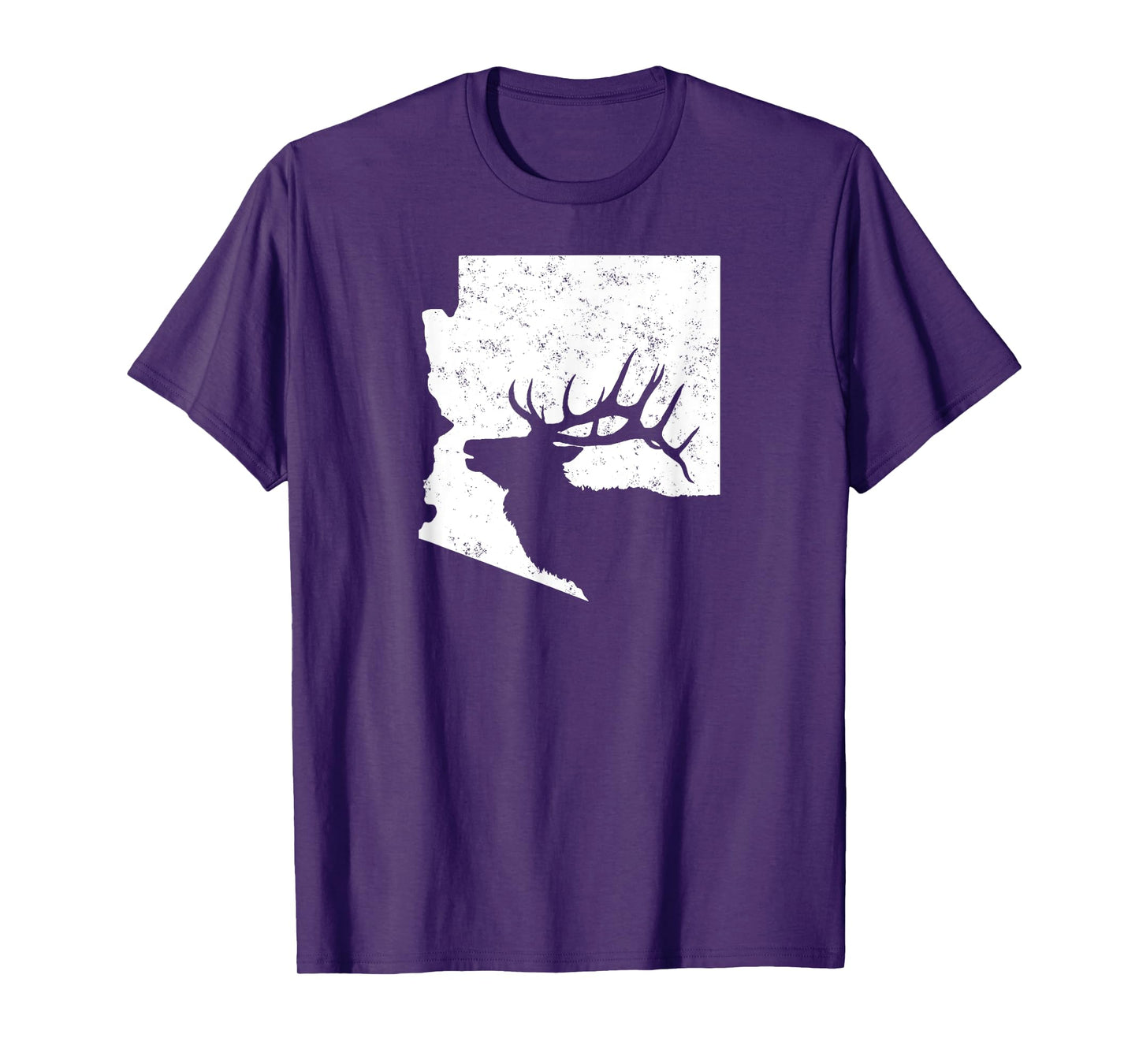 Arizona Elk Hunting Shirt - Bull Elk AZ State Shape T-Shirt