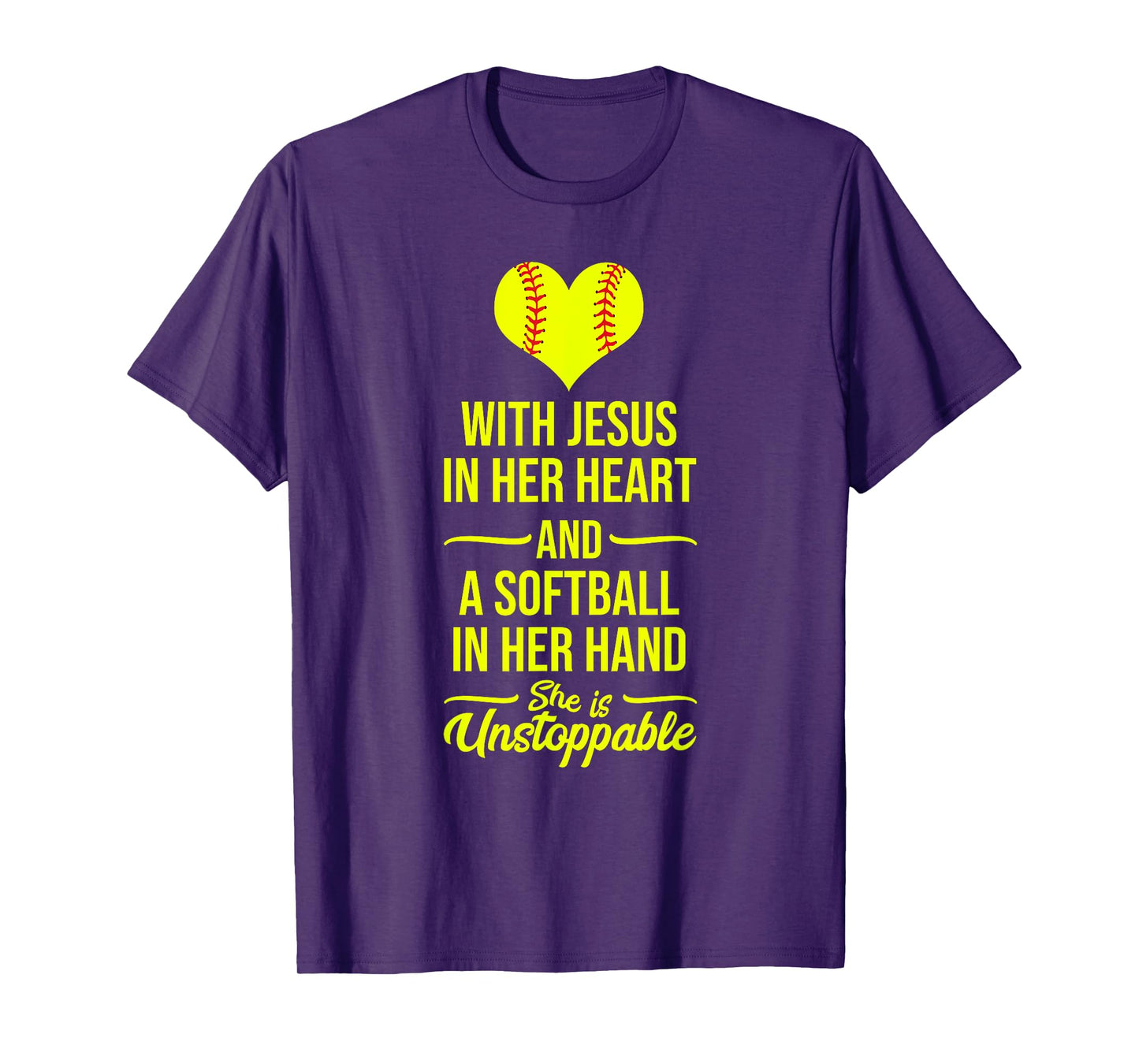 Softball With Jesus In Her Heart Softball Pitcher T-Shirt