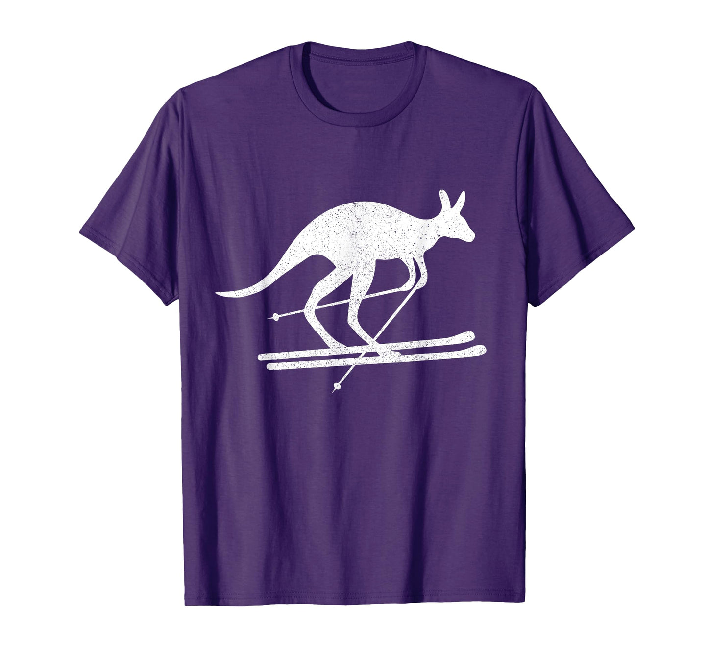 Kangaroo Skiing Fun Winter Sports Australia Travel Gift T-Shirt