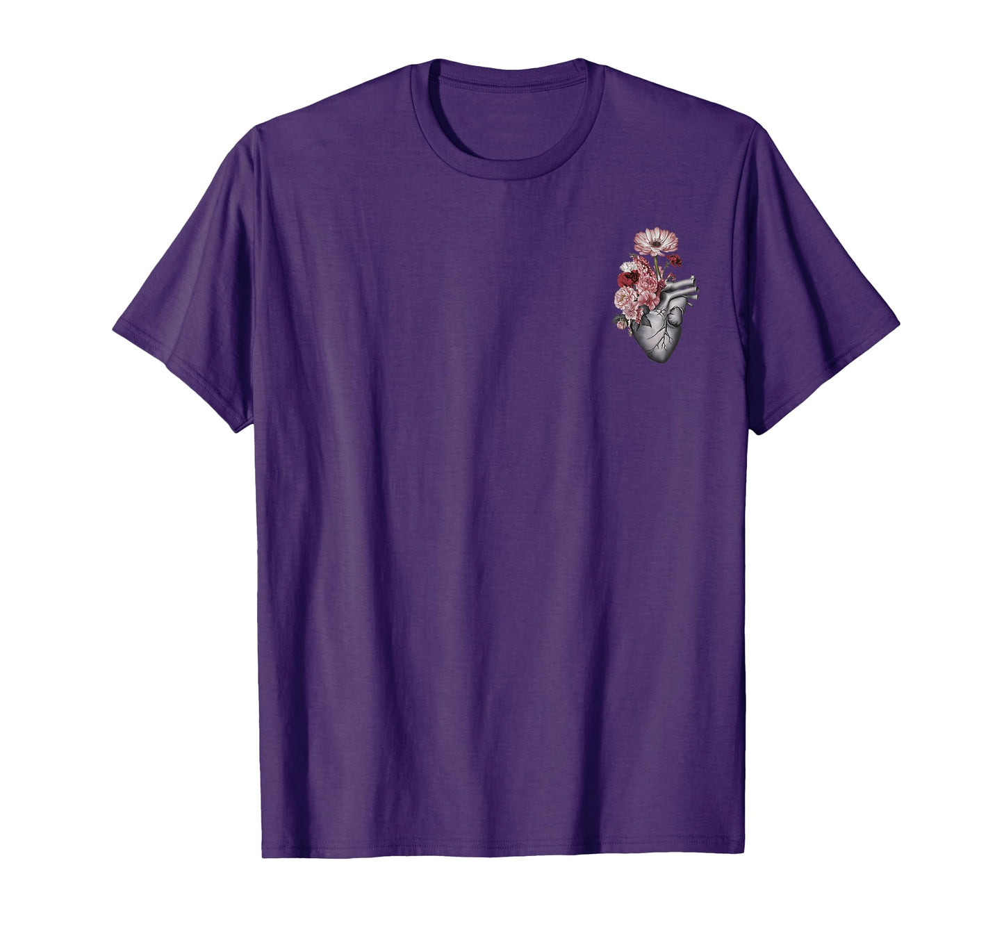 Vintage Anatomical Heart and Flowers T-Shirt