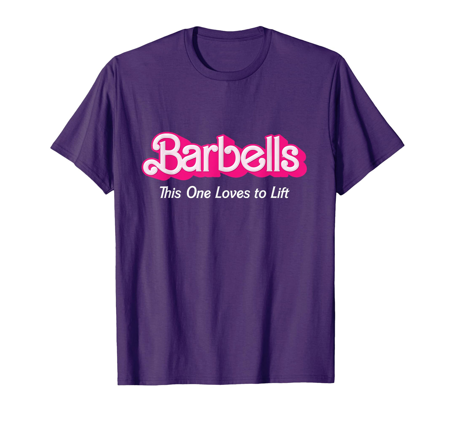 Barbells Pink Retro Workout Classic Girl Loves to Lift Gear T-Shirt