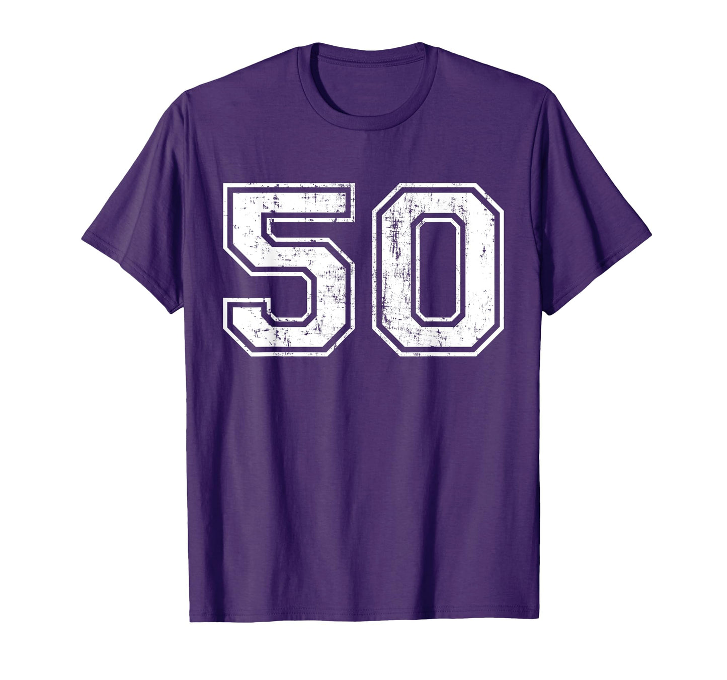 Number 50 Distressed Vintage Fifty Sports Training Practice T-Shirt