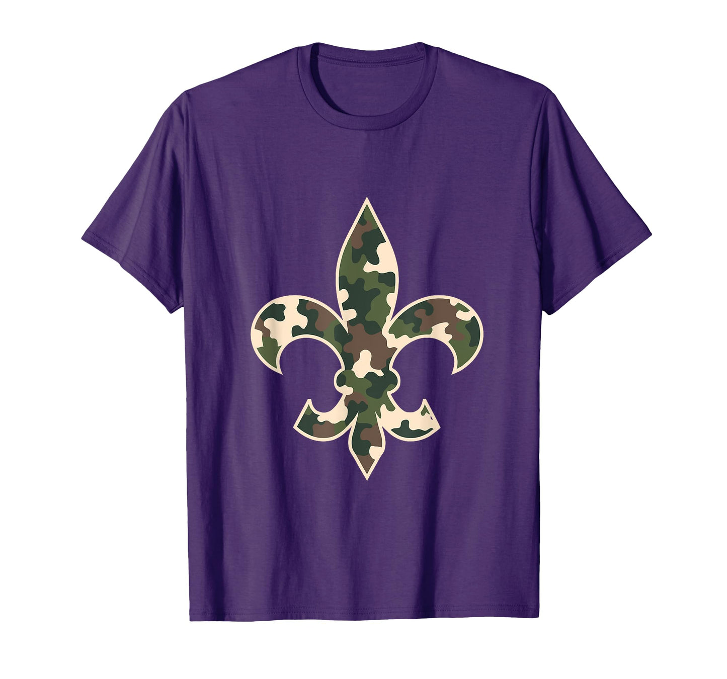 Camouflage Fleur De Lys Camo Mardi Gras Festive New Orleans T-Shirt