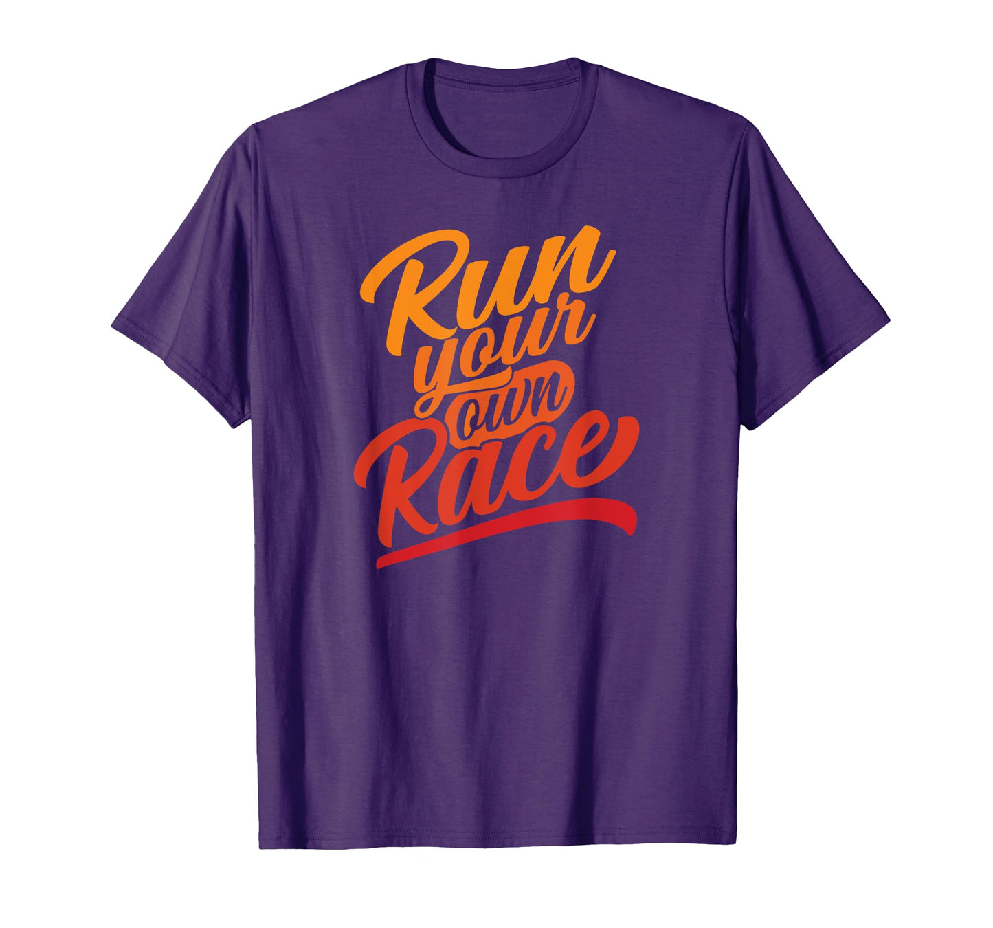 Trails of a Distance Runner Unisex-Adults Classic Fit Cotton Polyester Run your own Race Graphic T-Shirt Black Small