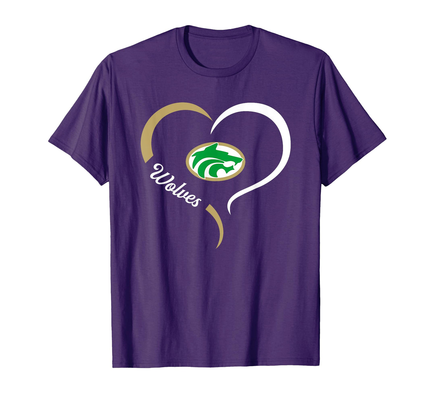 Buford Wolves Logo Half Heart Slogan HS T-Shirt