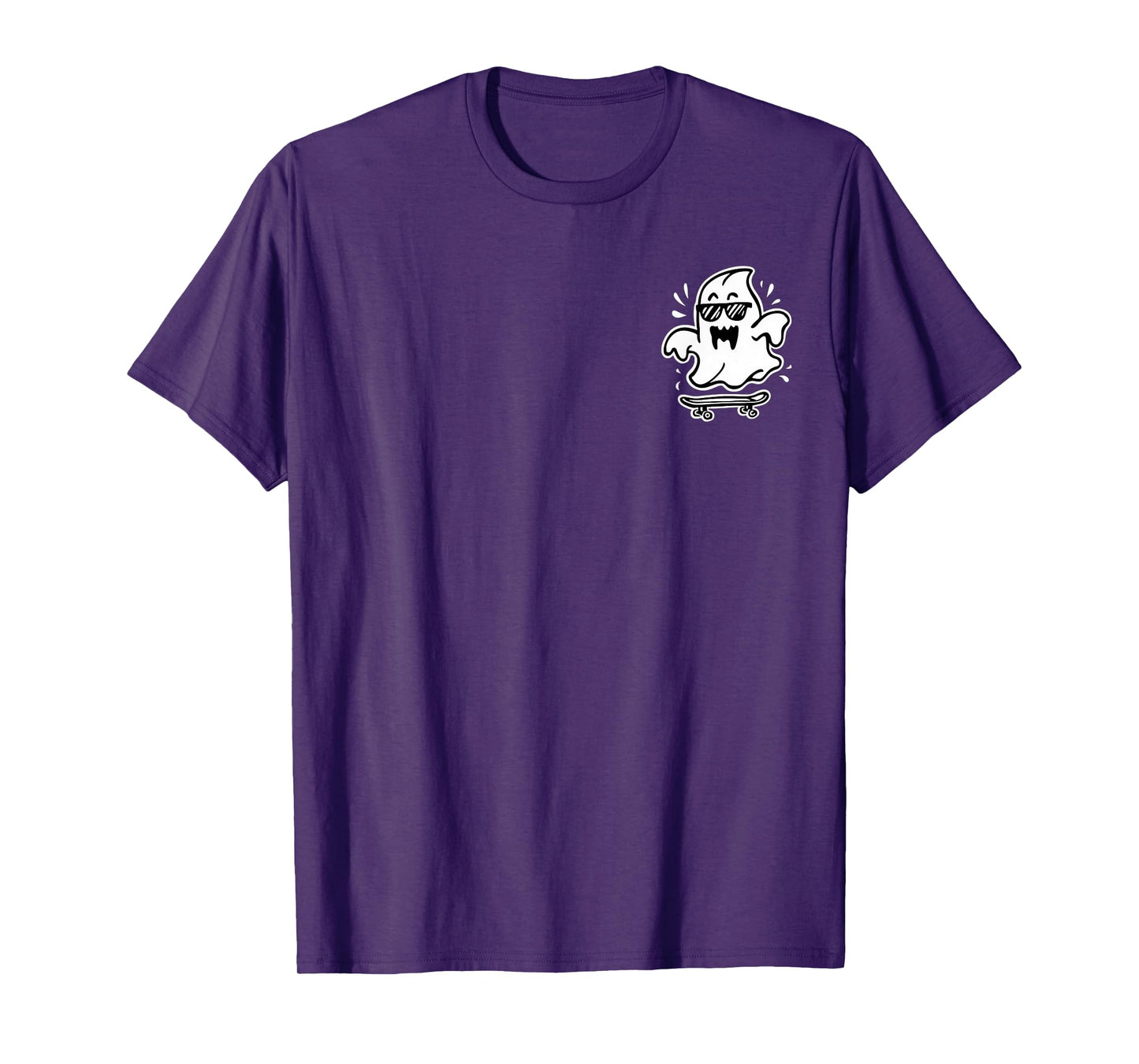 Funny Ghost On Skateboard Retro Halloween Costume Kids Boys T-Shirt