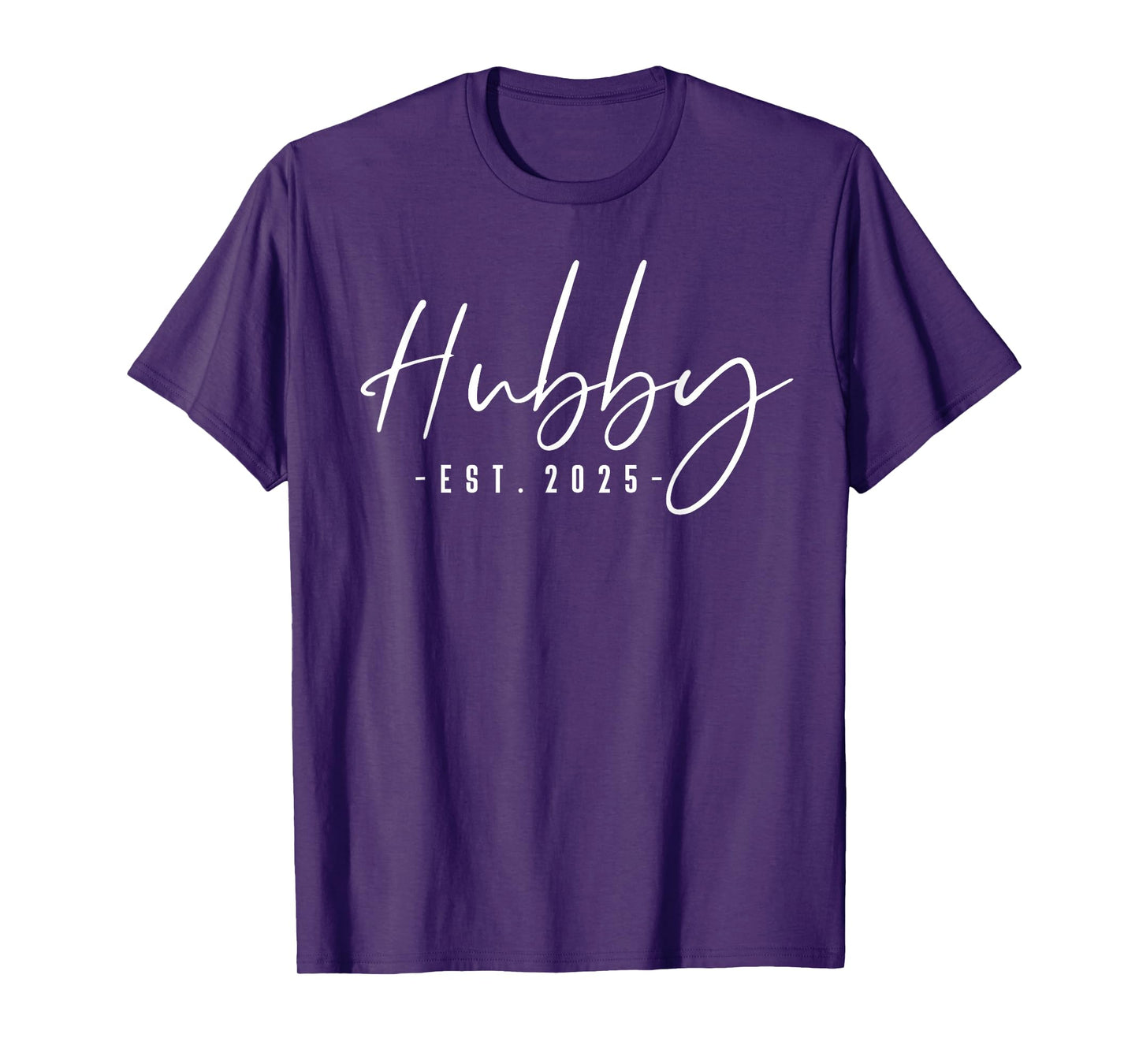 Hubby Est 2025 Just Married Honeymoon Husband Wedding Couple T-Shirt