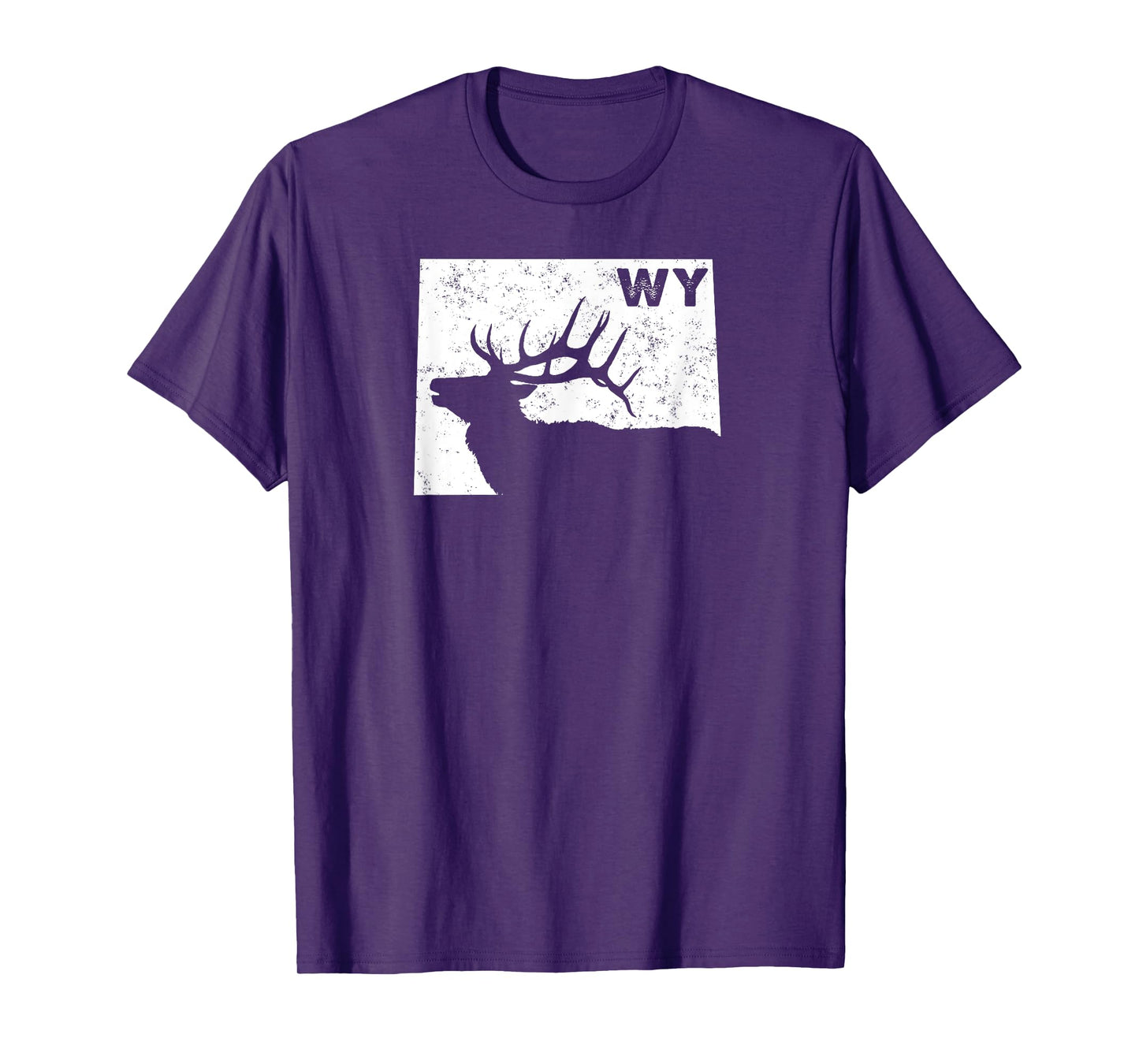 Wyoming Elk Hunting Shirt - Bull Elk WY State Shape T-Shirt