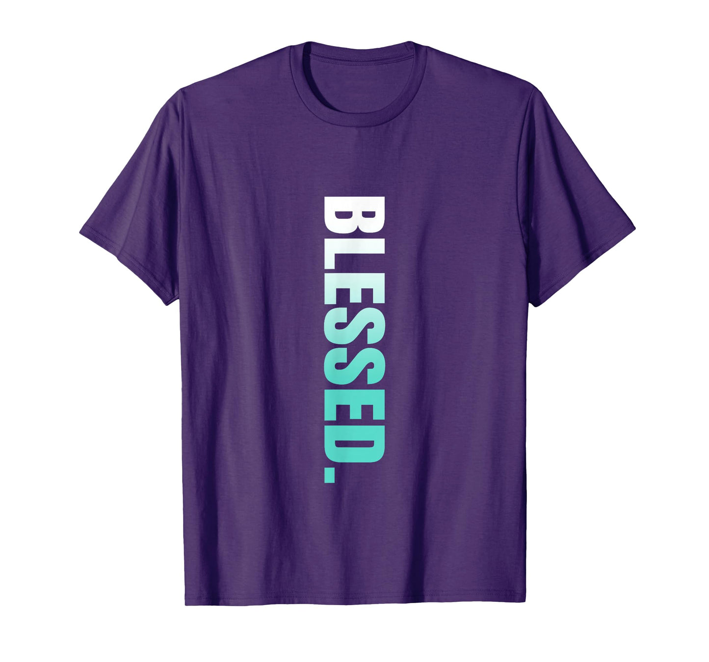 Teal Aqua Blessed. Vertical Teal Aqua Graphic T-Shirt