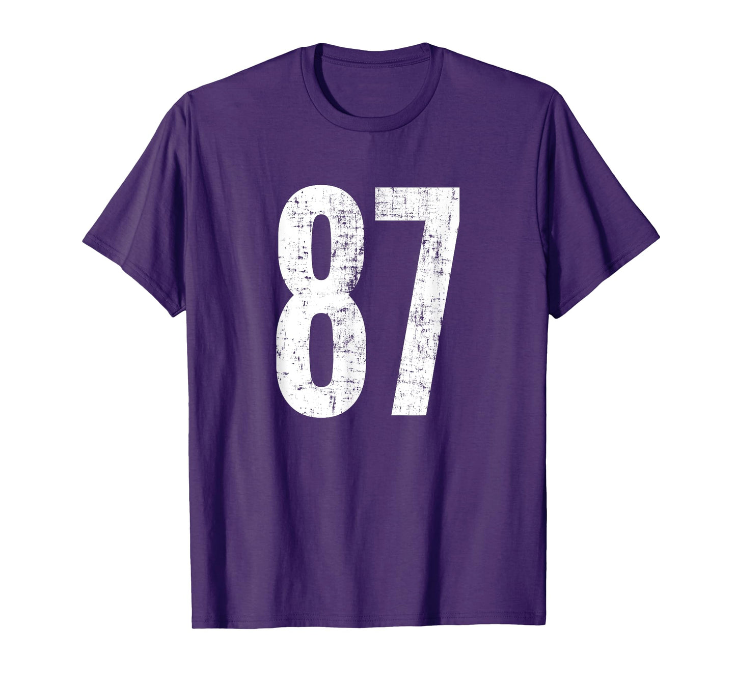 Number 87 Eighty-Seven Distressed Vintage Sport Team Players T-Shirt